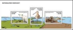 Denmark 2015 Vadehavet National Park Mammals Bird Lighthouse Landscape Set of 3 stamps in block MNH