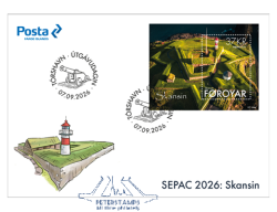 Faroe Islands Denmark 2026 SEPAC Joint issue Skansin Lighthouse Block FDC