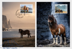 Faroe Islands Denmark 2026 Fauna Mammals Faroese Horses Set of 2 Maxicards