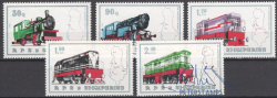 Albania 1989 Development of Railways Trains Lokomotives Maps Set of 5 stamps MNH