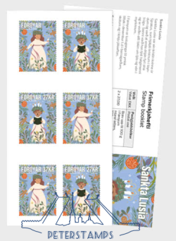 Faroe Islands Denmark 2026 Christmas Saint Lucia Booklet with self-adhesive stamps MNH