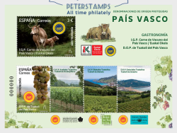 Spain 2026 Basque Country Gastronomy Mammals Vinegrape Landscapes Set with labels in block MNH
