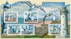 Solomon Islands 2012 Lighthouses of Oceania Seagulls and lighthouses set of 5 stamps in block
