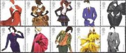 Great Britain United Kingdom 2012 Fashion. Models of the 10 best fashion designers in Britain set of 2 strips of 5 stamps each