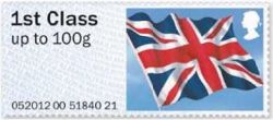 UK. Definitive. State flag. New design stamp of 2001 the 60th anniversary of the accession of Queen Elizabeth II. Stamp (sticers)