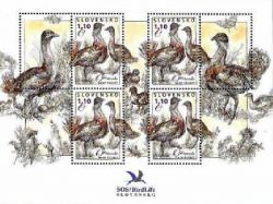 Slovakia 2011 The Nature Protection Rare birds Great Bustard (Otis tarda) Sheetlet with labels MNH