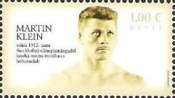 Estonia. 100 years of the first Estonian medal at the Olympics. Martin Klein. Stamp (1)
