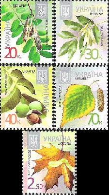 Ukraine. Definitive VIII. Acacia, fraxinus, walnut, birch, maple. Issue II. Set 5 st