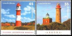 Germany 2012 Lighthouses of Germany Small lighthouse of Borkum and lighthouses of Cape Arkona Set of 2 stamps mint