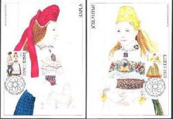 Estonia Estland 2011 National costumes of Rapla and Joelähtme set of 2 maxicards