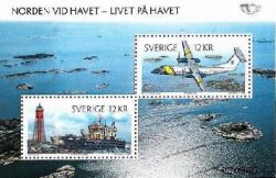 Sweden 2012 Life at Seajoint issue the Nordic countries Airplane Lighthouse Ship Landscape block MNH