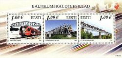 Estonia Estland Estonie 2012 Railway bridges of Baltic Joint issue of Latvia Lithuania and Estonia block MNH