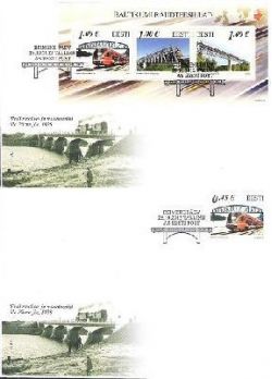 Estonia 2012 Railway bridges of Baltic Joint issue of Latvia, Lithuania and Estonia set of 2 FDC's