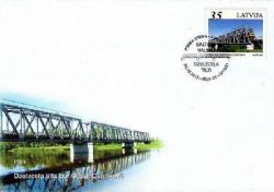 Latvia. Railway bridges of Baltic. Joint issue of Latvia, Lithuania and Estonia . FDC