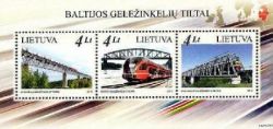 Lithuania Litauen 2012 Railway bridges of Baltic Joint issue of Latvia Lithuania and Estonia block MNH
