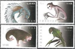 Faroe Islands Denmark 2012 Monsters (The bogeyman, the mare, the murdered child as a ghost and the beach troll) Set of 4 stamps MNH