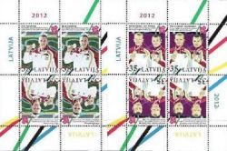 Latvia Lettland 2012 Medalists of the Olympic Games in London 2012 set of 2 sheetlets MNH