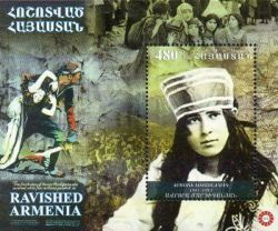 Armenia. 100th anniversary of the genocide. Aurora Mardiganyan, author of the book "Ravished Armenia". Block