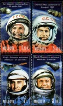 Moldavia Moldova 2011 50 years the first manned flight into space "First in Space" set joint issue of many countries