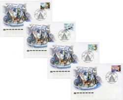 Russia. Happy New Year! Mascots of the XXII Olympic Winter Games and XI Paralympic Winter Games of 2014 in Sochi. 4 pc FDC "Sochi 354000"