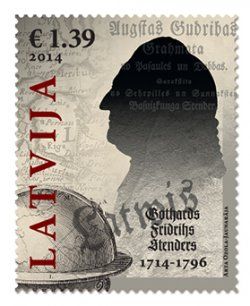 Latvia. 300th anniversary of the pastor, educator, linguist and geographer Gotthard Friedrich Stender. Stamp
