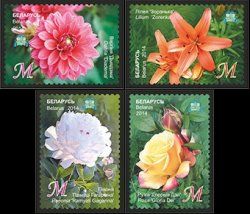 Belarus Belorussia Weissrussland 2014 Central Botanical Garden Flowers Set of 4 stamps MNH