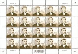 Estonia. 150th birth anniversary of the writer Juhan Liiv. Sheetlet 20 st