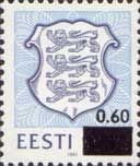 Estonia Estland Estonie 1993 Definitive issue State Coat of Arms Mi # 913 overprint 0.60 stamp MNH