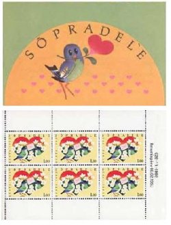 Estonia 1993 Valentine's Day Friendship Joint issue with Finland. Sheetlet of 6 stamps in booklet MNH