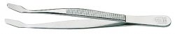 Stamp tong with precision made tips and plastic sleeve, 120 mm long spade ends - straight