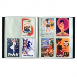 Album for 400 postcards, black, with 50 integrated clear sheets (Leuchtturm, Germany)