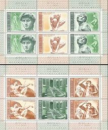 USSR Russia 1975 500th Birth Anniversary of Michelangelo Set of 2 sheetlets