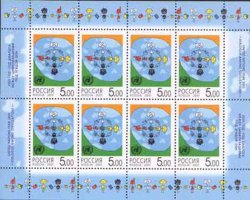 Russia. Year of Dialogue of Civilization. Joint issue of many countries. Miniature Sheet of 8 stamps