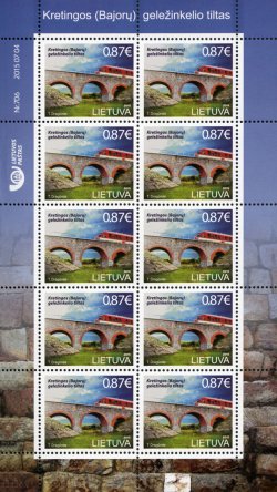 Lithuania Litauen 2015 Railway bridge in Kretinga Sheetlet of 10 stamps mint