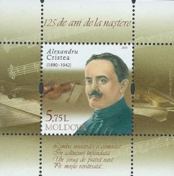 Moldova. Famous Cultural Figures. Alexandru Cristea (1890-1942), Composer of the National Anthem. Souvenir sheet