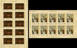 Russia. 200th birth anniversary of Pavel Fedotov (1815-1852). Set of 2 sheetlets of 10 stamps in each