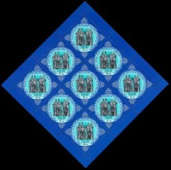 Russia. 450 years of Bashkortostan's joining to Russia. Sheetlet of 9 stamps