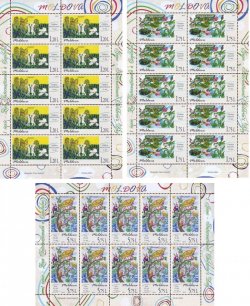 Moldova. International Day for Protection of Children. Children's drawings. Set of 3 sheets