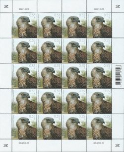 Estonia. Honey-buzzard (lat. Pernis apivorus). Sheet of 20 stamps