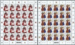 Estonia. National costumes, 2015. Lihula and Kirbla. Set of 2 sheets of 25 stamps