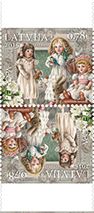 Latvia. Europe. Old toys. Issued for Philatelic exhibition in Essen 2015 (7.05-9.05). Strip of 2 stamps (tête-bêche)
