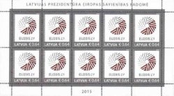 Latvia Lettland 2015 Presidency of the Council of the European Union Sheetlet of 10 stamps mint