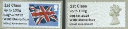 United Kingdom. Automat stamps. For philatelic exhibition in Singapore (14-19.08.2015). Set of 2 stamps