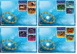 Latvia. Zodiacal constellations. Set of 4 FDCs