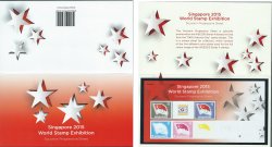Singapore 2015 World Stamp Exhibition Flag Special limited edition block with color proof in booklet MNH
