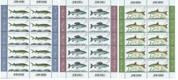 Germany. Fishes. Set of 3 sheetlets of 10 stamps in each
