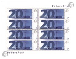 Peterspost. First definitive issue. Views of St. Petersburg. Palace Square. Sheet of 8 stamps