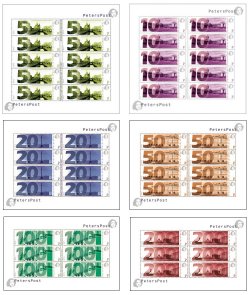 Russia 2015 Views of St. Petersburg First definitive issue of Peterspost Set of 6 sheetlets MNH