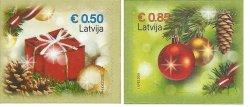 Latvia Lettlant Lettonie 2015 Merry Christmas and Happy New Year! Set of 2 stamps MNH