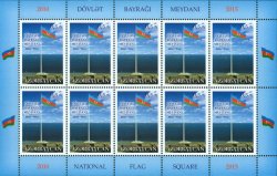 Azerbaijan. 9th of November - Day of State Flag of Azerbaijan. Sheetlet of 10 stamps